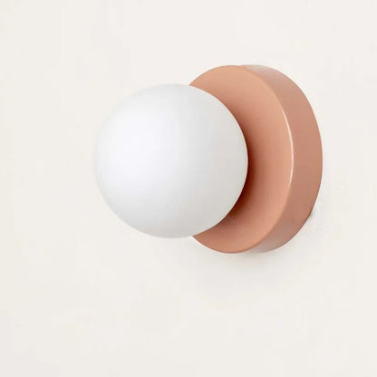 LumiGlobe – Modern wall light with glass block in Mid-Century style