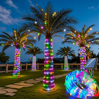 BowLift | LumiSolar String Lights Outdoor | 7–32 m | Solar Powered & Waterproof | 8 Light Modes | Christmas, Garden & Party Lighting