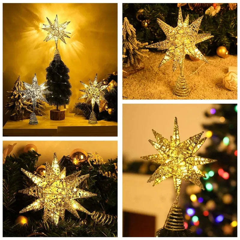 Skanto | TwinkleGlow - LED Star Tree Topper with Warm Light and Easy Assembly