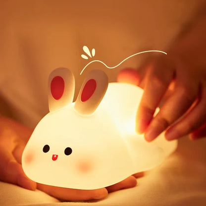Skanto | Cute Rabbit-Shaped USB Rechargeable Silicone Night Light for Bedroom