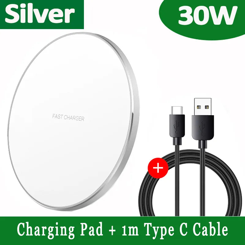 Skanto | 30W Fast Wireless Charging Station | Premium USB-C MagSafe Charger for Apple iPhone, Samsung & Android