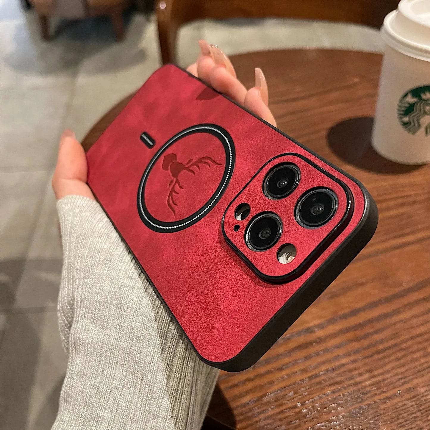 BowLift | Deer Leather iPhone Case MagSafe Wireless Charging