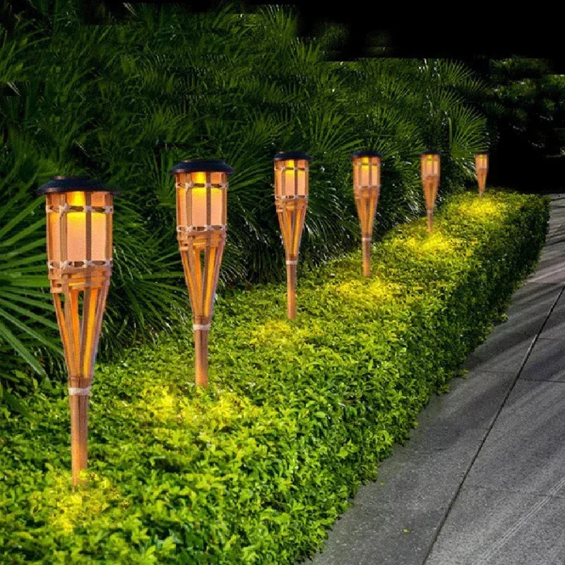 Skanto | Solar Torch 5-Piece Set | Flame Effect LED Garden Light | Solar Powered | Decorative Outdoor Light