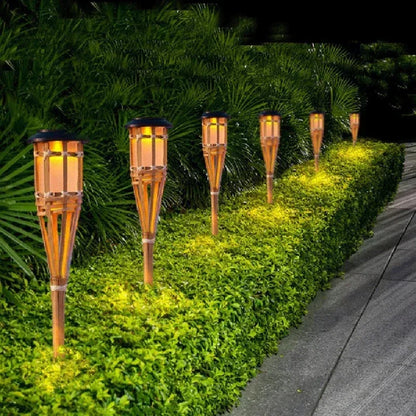 Skanto | Solar Torch 5-Piece Set | Flame Effect LED Garden Light | Solar Powered | Decorative Outdoor Light