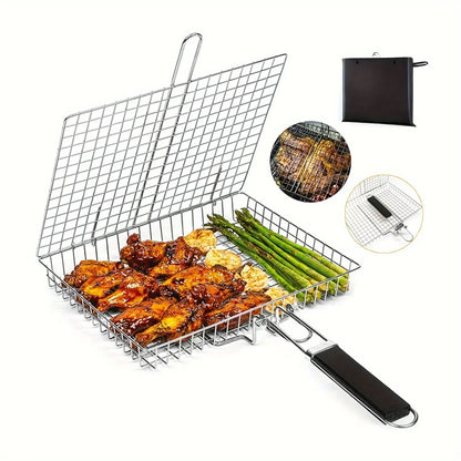 Grillaro Grill Basket | Foldable & Non-stick | Stainless Steel & Heat Resistant | For Meat & Vegetables