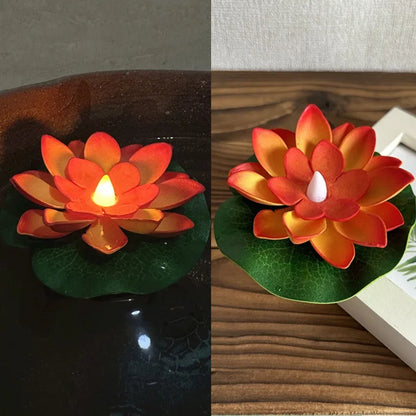 BowLift | Floating Lotus Lamp LUMILYA | LED Water Sensor | Warm White Light | For Pond, Garden & Parties