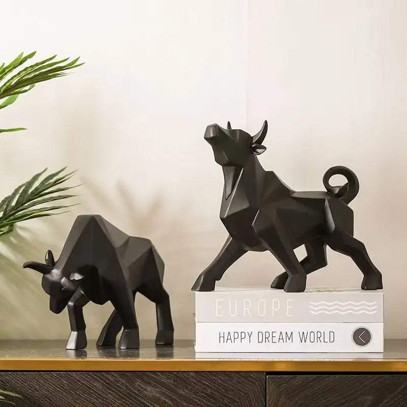 BowLift | ToroArte Bull Sculpture | Nordic Design | Resin Figure Modern | 35 cm / 26 cm