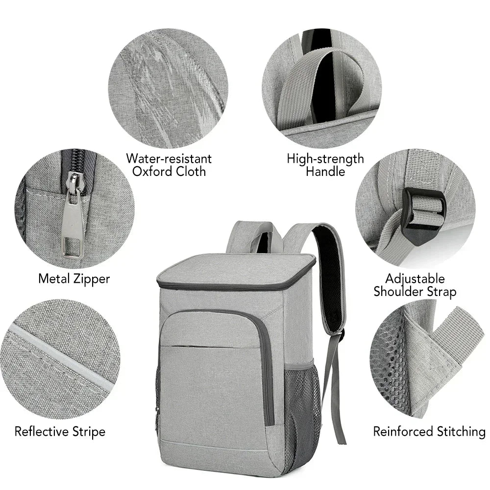 Skanto | FrostoPak Cooler Backpack 30L | Leakproof & Insulated | For Camping, Hiking & Picnics | Oxford Fabric