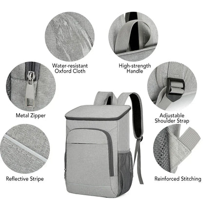 Skanto | FrostoPak Cooler Backpack 30L | Leakproof & Insulated | For Camping, Hiking & Picnics | Oxford Fabric