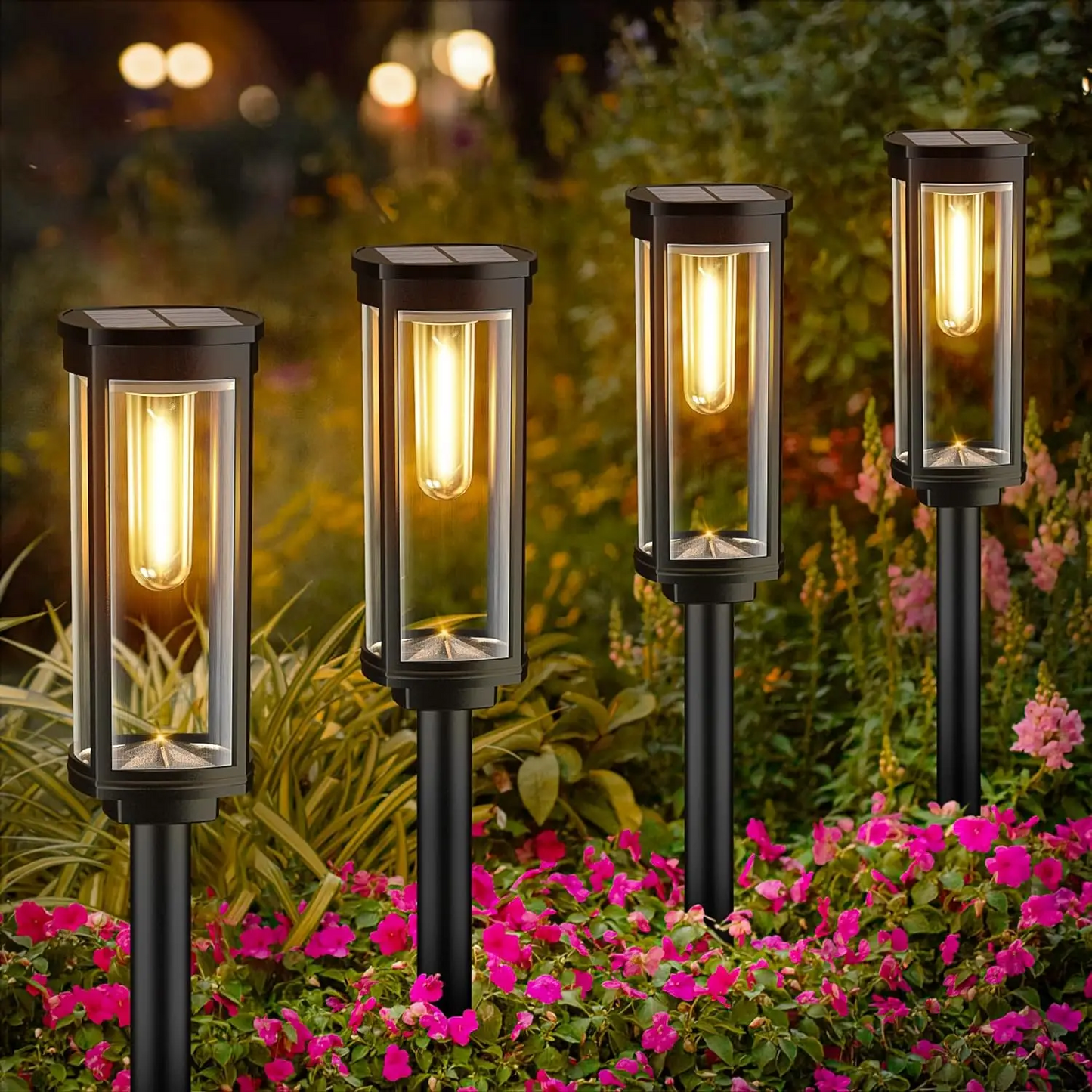 Solar garden lamp with warm LED light – Weatherproof aluminum design | Karnz