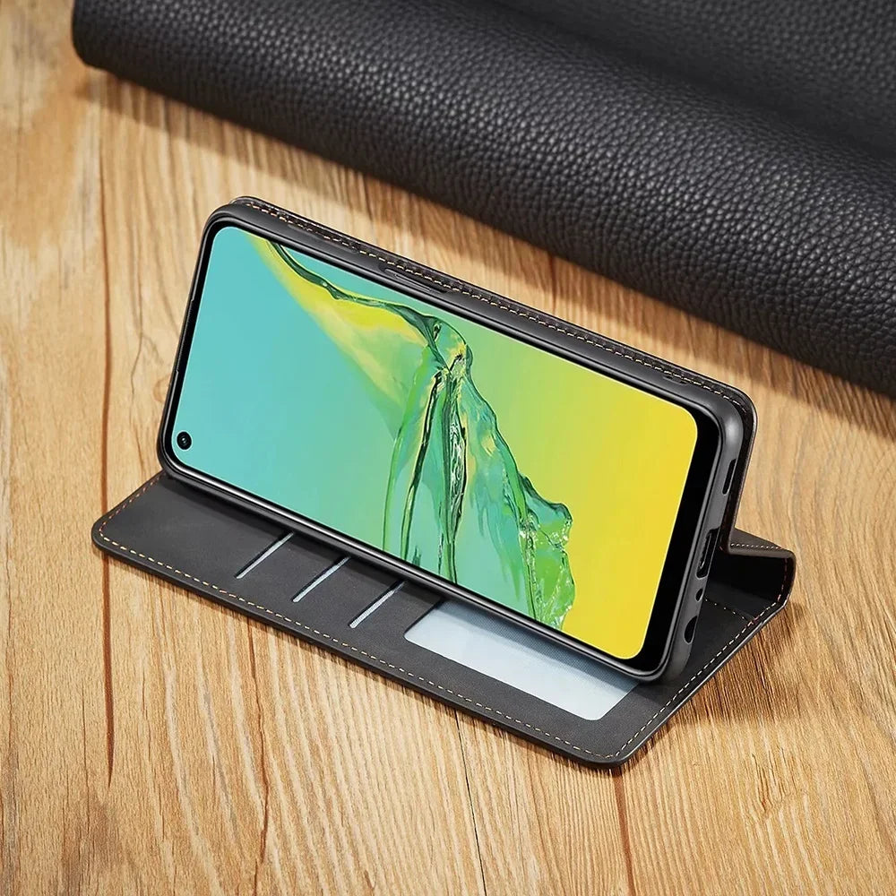 Skanto | Samsung Case: Magnetic Leather Case for Stylish Protection