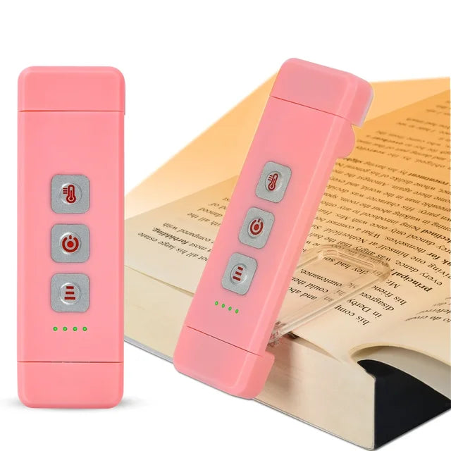 Skanto | Clip-on Light for Books, USB Rechargeable Reading Light with Timer, Portable LED Bookmark Light for Bedside and Desk