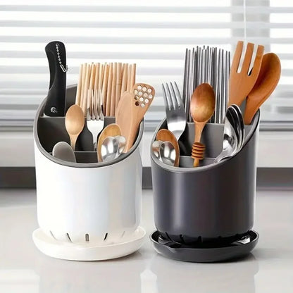 Skanto | OrgaClean Cutlery Holder with Drainage | Multi-layer Kitchen Organizer for Chopsticks, Spoons & Utensils | Hygienic & Easy to Clean