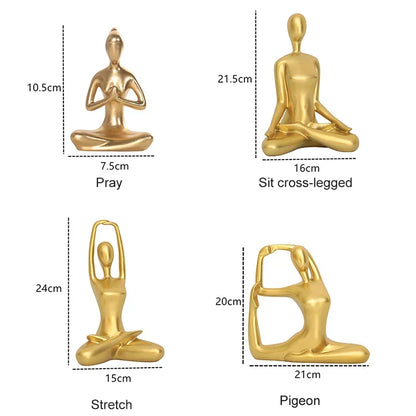 Skanto Interior Home Decorative Figures Desk TV Torsion Decoration Living Room Sculpture Resin Statues Home Decor Yoga Girl Crafts