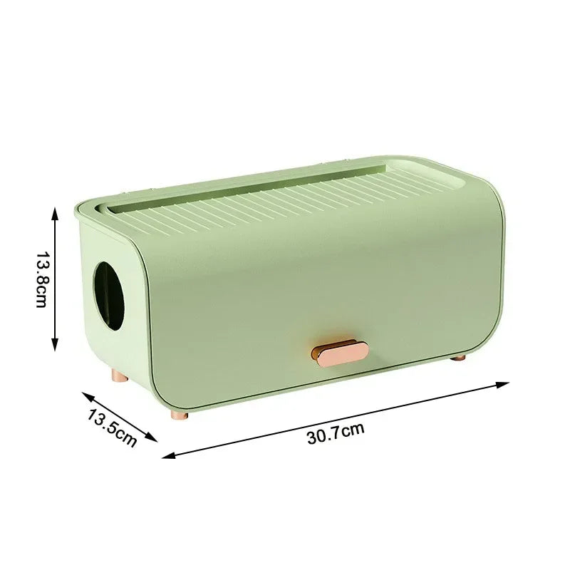 BowLift | OrgaVolt Cable Box with Lid | Dustproof & Water Resistant | Storage Box for Power Strips & Charging Cables | For Living Room & Office