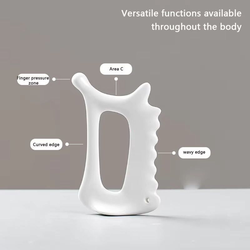 BowLift | White Ceramic Guasha Scraping Board for Full Body Massage and Lymphatic Drainage