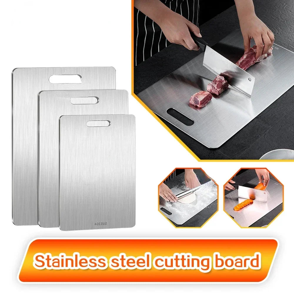 Skanto | 316 Stainless Steel Cutting Board – Thick, Double-Sided Chopping Board for Kitchen, Household Use, and Dough Kneading