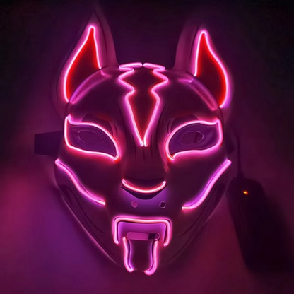 BowLift | Luminous LED Full Face Fox Mask for Halloween & Cosplay