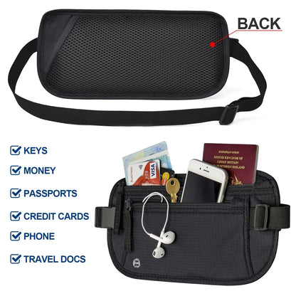 Skanto | SafeTraveler Waist Bag | RFID Protection | Hidden Security Pocket | For Men & Women