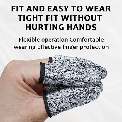 Skanto | 10 Pcs Anti-Cut Finger Cots - Level 5 High-Strength Safety, Flexible Fingertip Protectors, Kitchen Tools for Enhanced Finger Safety