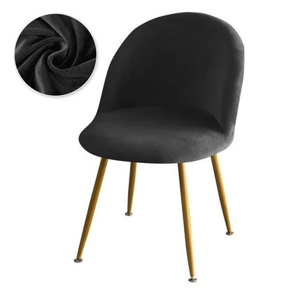 Kalsten | Elastic Velvet Chair Covers - Stretch Low Back Slipcovers for Dining and Makeup Chairs