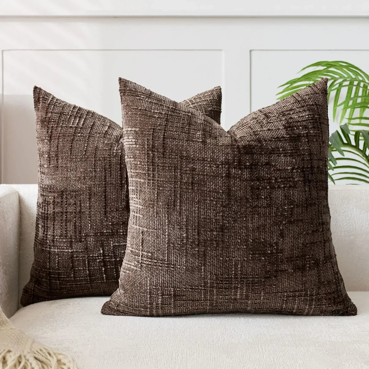 Chenille Sofa cushion cover – Soft solid design | Elegant decoration for living & bedrooms | Bowlift