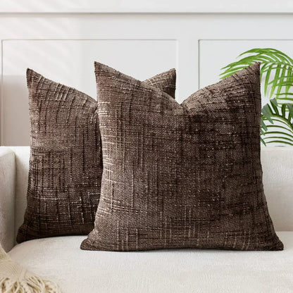 Chenille Sofa cushion cover – Soft solid design | Elegant decoration for living & bedrooms | Bowlift