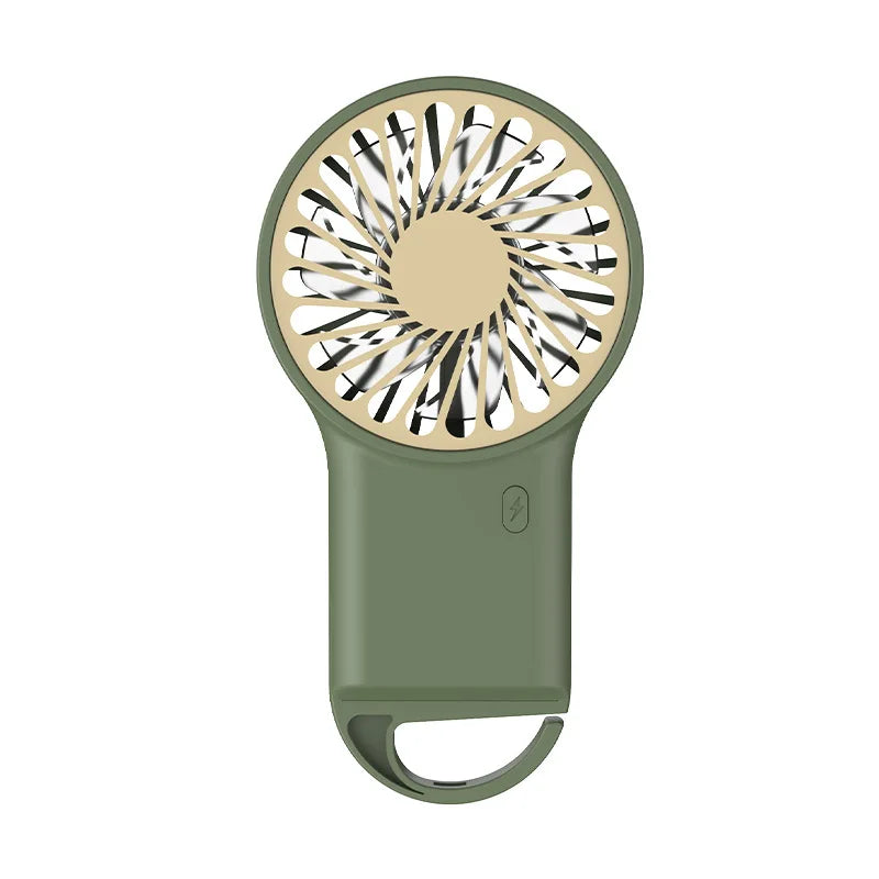 BowLift | BreezeeGo MinQi Fan with Carabiner | USB Rechargeable & Foldable | Quiet & Portable | For Travel, Office & Home