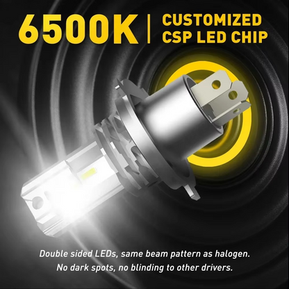 Skanto | 2pcs 30000LM LED Headlight Bulbs H4 H7 9003 CSP Fanless High Low Beam 12V 24V