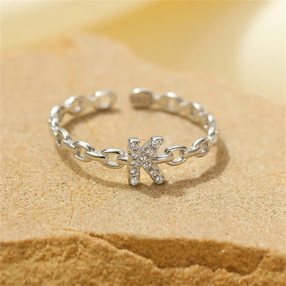 BowLift | Dainty Diamond Letter Initial Ring
