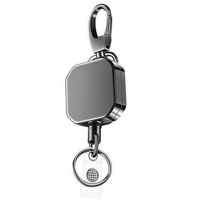 BowLift | Metal Retractable Carabiner Keychain with Steel Cord – Safety Reel 71.8 cm