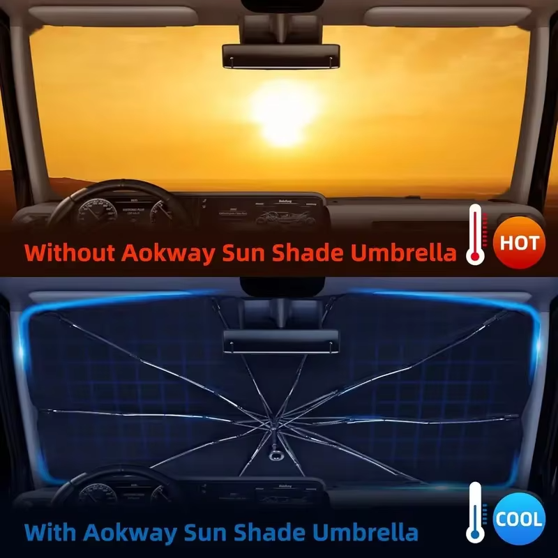 BowLift | Windshield Sun Shade Umbrella – Foldable UV-Blocking Car Sunshade to Keep Interior Cool & Protected
