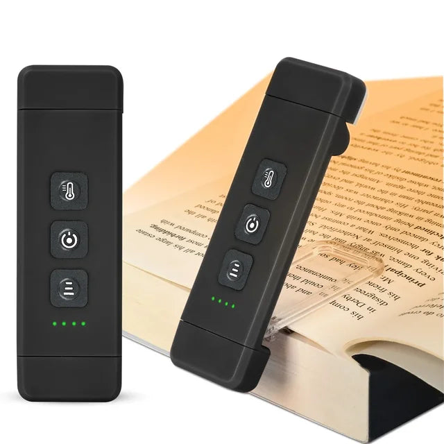 Skanto | Clip-on Light for Books, USB Rechargeable Reading Light with Timer, Portable LED Bookmark Light for Bedside and Desk
