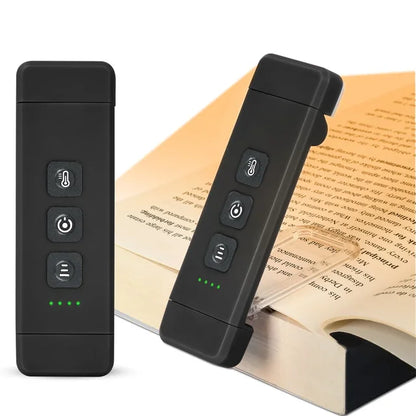 Skanto | Clip-on Light for Books, USB Rechargeable Reading Light with Timer, Portable LED Bookmark Light for Bedside and Desk