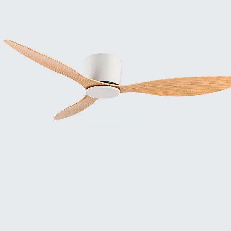 42-52 Inch Ceiling Fans with DC Motor — Remote Control Low-Profile Cooling Fans, without Light, White Wood & Black Options | Karnz