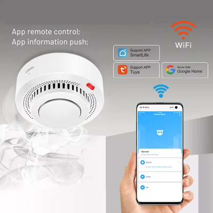 Smart WiFi smoke detector with 85 dB – SafeSense