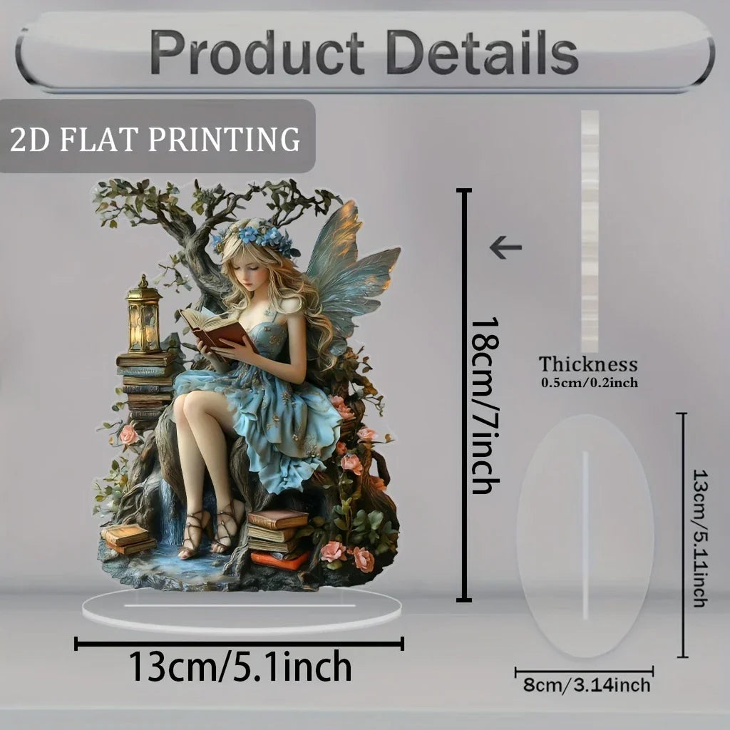 BowLift | Celestia Acrylic Table Decoration Angel | Fairy Tale Stand | 18 cm | Gift & Photo Prop