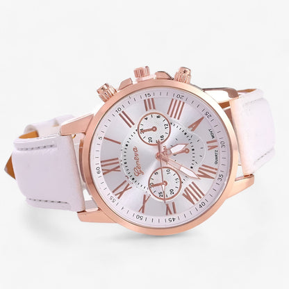 BowLift | Camille Womens Waterproof Leather Strap Watch 42mm