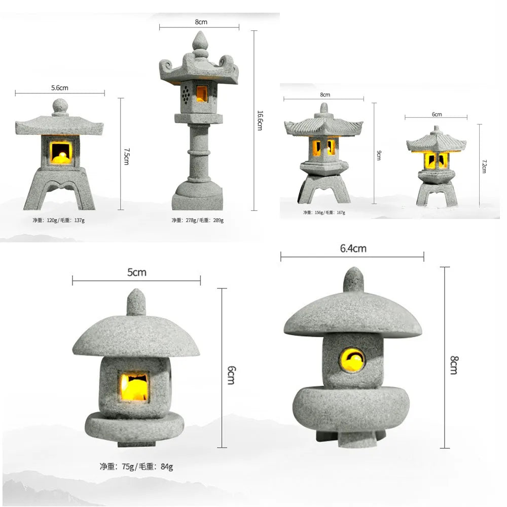 Skanto | Mini Pagoda ZenStone | Sandstone Decoration | For Garden, Bonsai & Zen Oases | Handmade