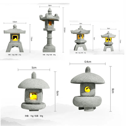 Skanto | Mini Pagoda ZenStone | Sandstone Decoration | For Garden, Bonsai & Zen Oases | Handmade