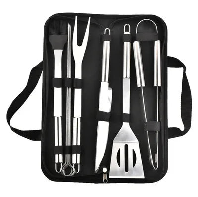 Skanto | Stainless Steel BBQ Tool Set - Outdoor Grill Combination with Portable Storage Bag, Oven and Baking Tools