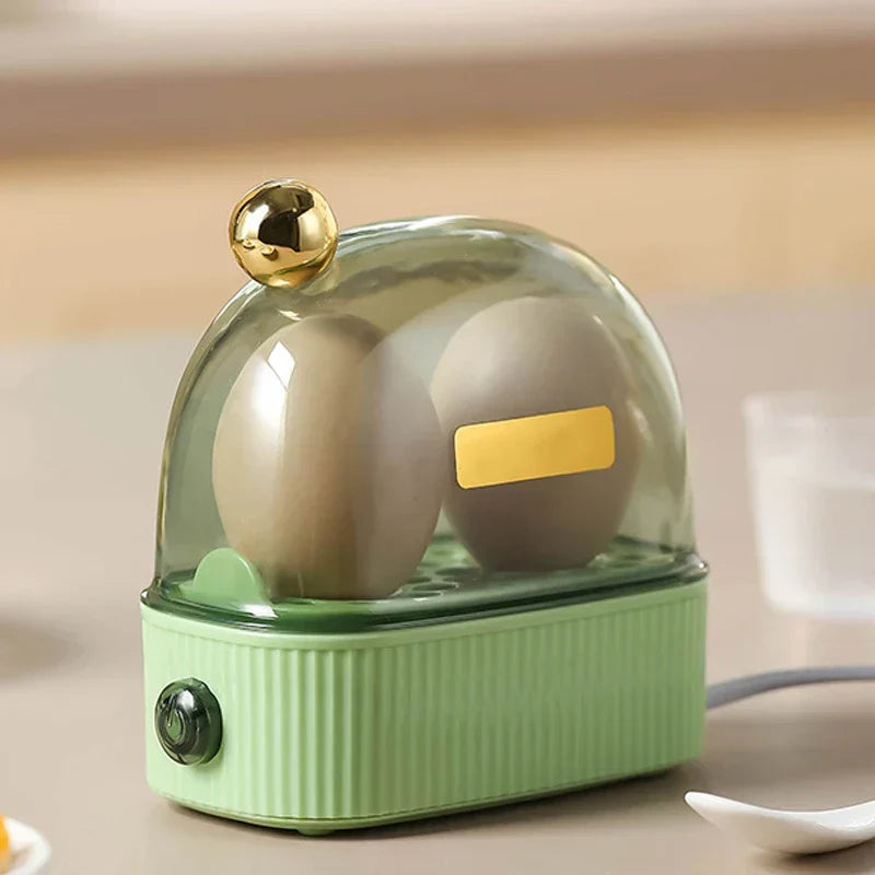 Skanto | 120W 220V Electric Egg Cooker & Egg Poacher - Automatic Mini Breakfast Maker for 2 Eggs, Portable Steamer