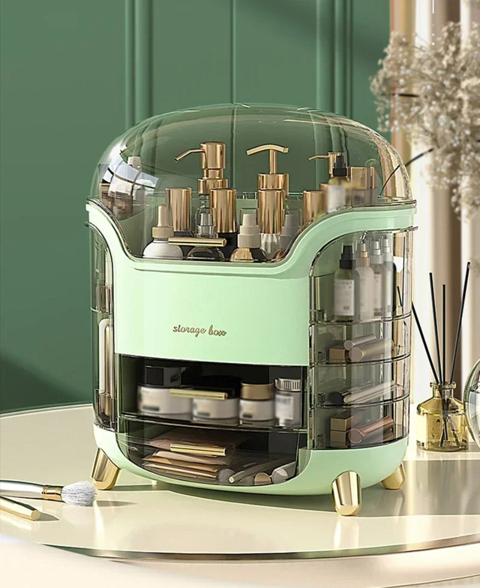 Luxury transparent Make-up Organizer with rotating doors and drawers | Brehn