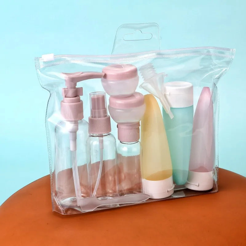 BowLift | TravelEase 11-piece Travel Bottle Set | Refillable Containers for Cosmetics & Care | Cabin Luggage Approved & Leak-proof