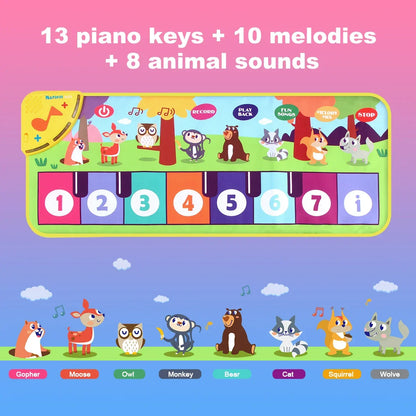 Skanto Multifunctional Musical Dance Mat for Toddlers - Interactive Piano Keyboard with Animal Sounds, Educational Kids Gift, Portable Fun!