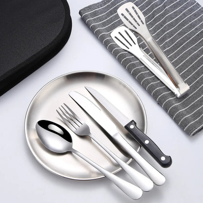 BowLift | TrailMate Outdoor Cutlery Set | Compact & Durable 10-Piece Set | Stainless Steel for Adventures