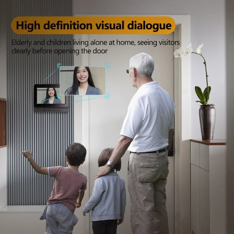 Skanto | Wireless Video Doorbell with Intercom and Night Vision HD – 4.3” IPS Display, Waterproof