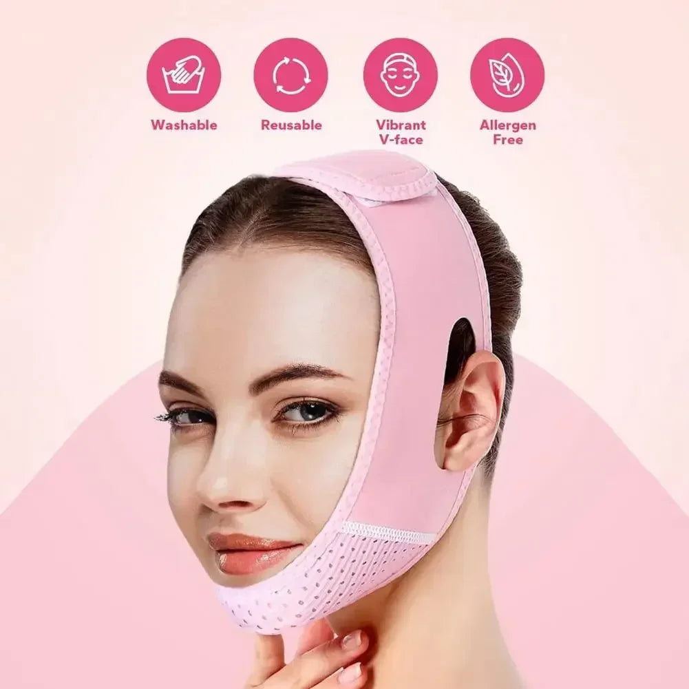 BowLift | Velfina V-Line Facial Band | Double Chin Reduction & Skin Tightening | Reusable & Breathable | For Women & Men