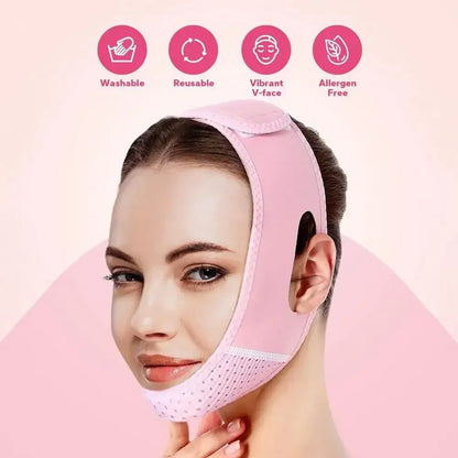 Skanto | Velfina V-Line Face Band | Double Chin Reduction & Skin Tightening | Reusable & Breathable | For Women & Men