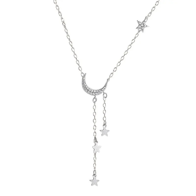 BowLift | Crescent Moon Dangling Star Necklace